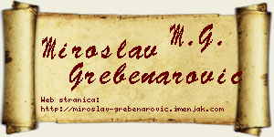Miroslav Grebenarović vizit kartica
